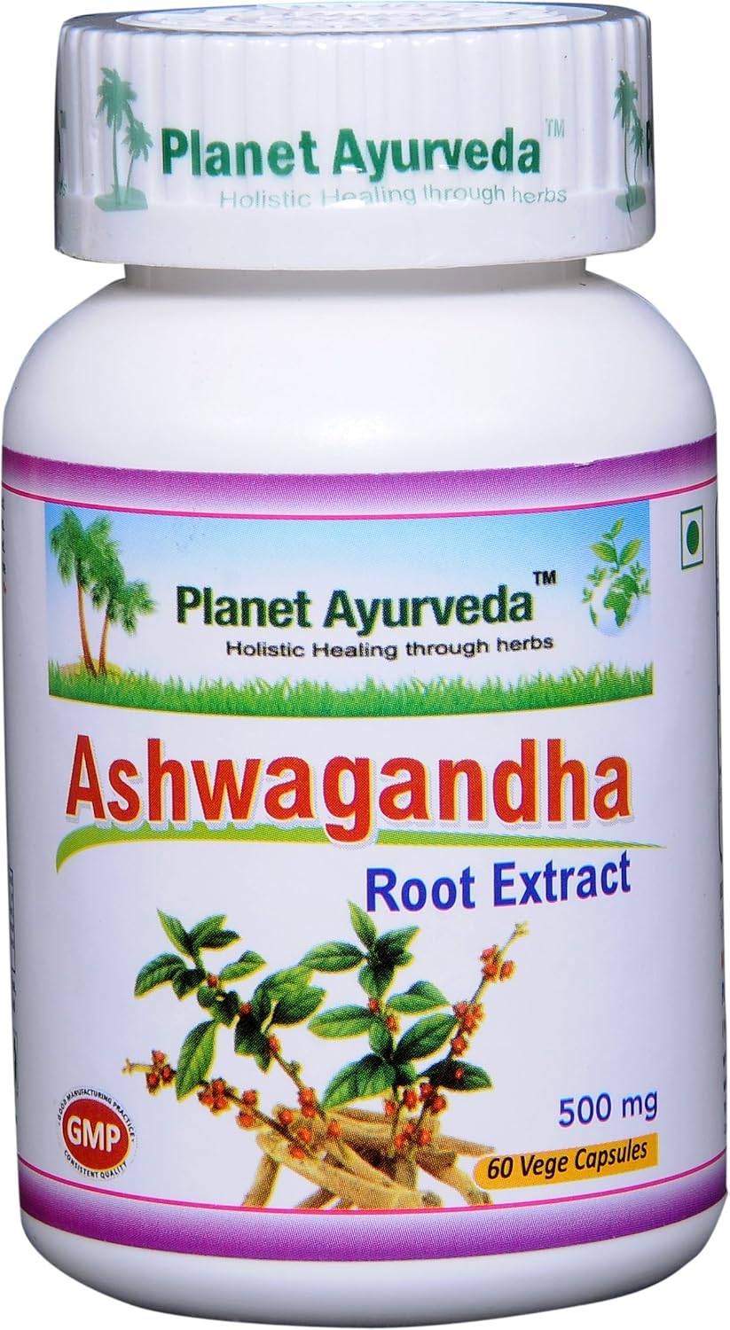 Planet Ayurveda Ashwagandha, cápsulas vegetales de 500mg - 2 botellas