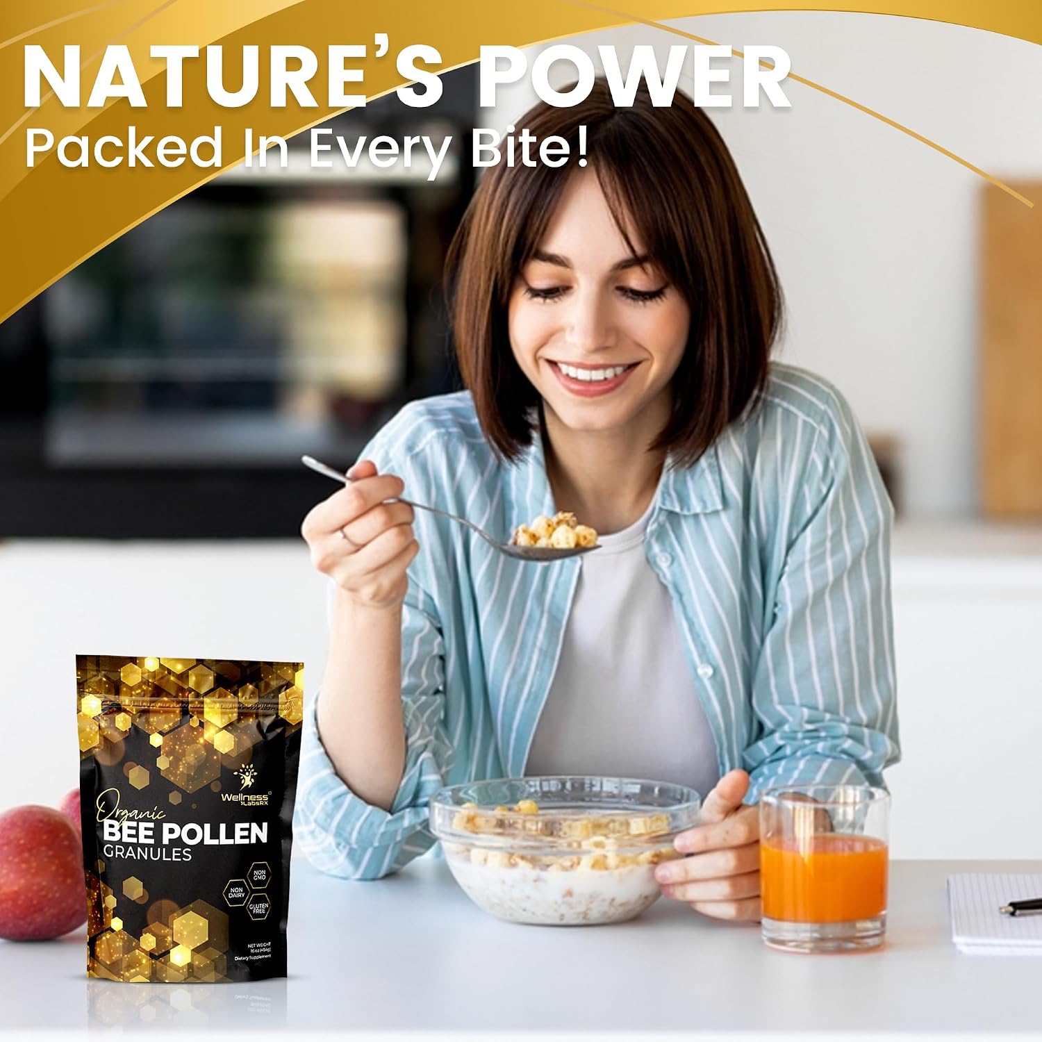 Gránulos de Polen de Abeja, 1 Libra (454 g) - Superalimento Keto con Proteínas, Vitaminas y Minerales