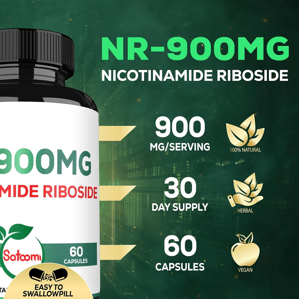 Satoomi NAD Supplement with Liposomal Nicotinamide Riboside - Cellular Energy & Vitality - 60 Capsules (30 Days)