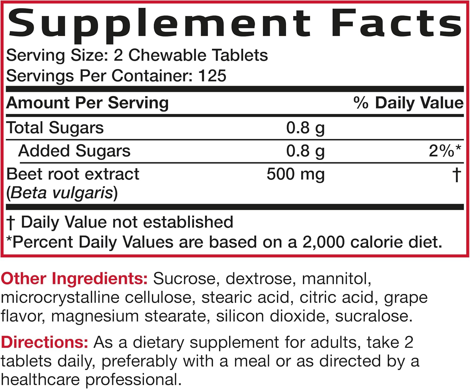 Bronson Beet Root Chewables, Sabor Uva - Extra Strength, 250 Comprimidos Masticables