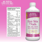 Buried Treasure Hair, Skin and Nails - Complejo Líquido de Biotina, MSM y Aloe Vera - 473 ml (16 oz)