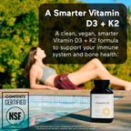 SMARTERNUTRITION Vegan Vitamin D3 5000 UI + K2 1100 mcg - 360 Cápsulas
