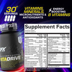 EFX Sports Vita Drive | Multivitamínico para Atletas | Complejo de Vitaminas, Minerales, Micronutrientes y Antioxidantes | 30 Servicios, 120 Cápsulas
