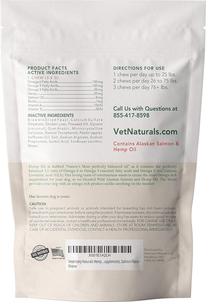 Veterinary Naturals Hemp Oil & Salmon Oil Chews for Dogs - 60 Soft Chews – Image 2