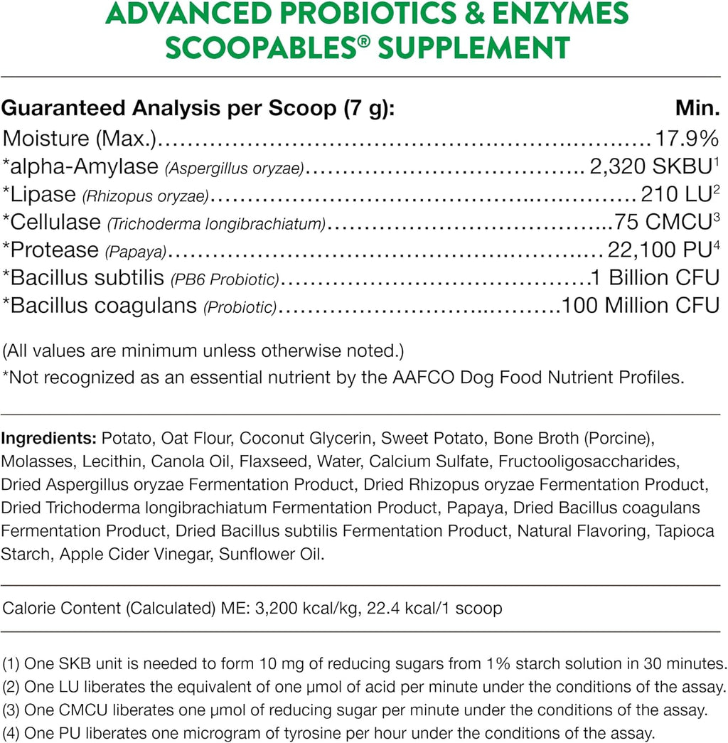 NaturVet Scoopables Probióticos Avanzados para Perros - Masticables con Enzimas Digestivas - Sabor a Bacon Ahumado - 311g