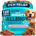 Mighty Paw Waggables Mighty Omega - 120 masticables de aceite de pescado con omega 3 para perros, sabor bacon