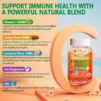 Liposomal Vitamin C 1000mg Gummies - Gomitas de Vitamina C Liposomal con Saúco, Zinc y Hierro, Sin Azúcar, 60 unidades