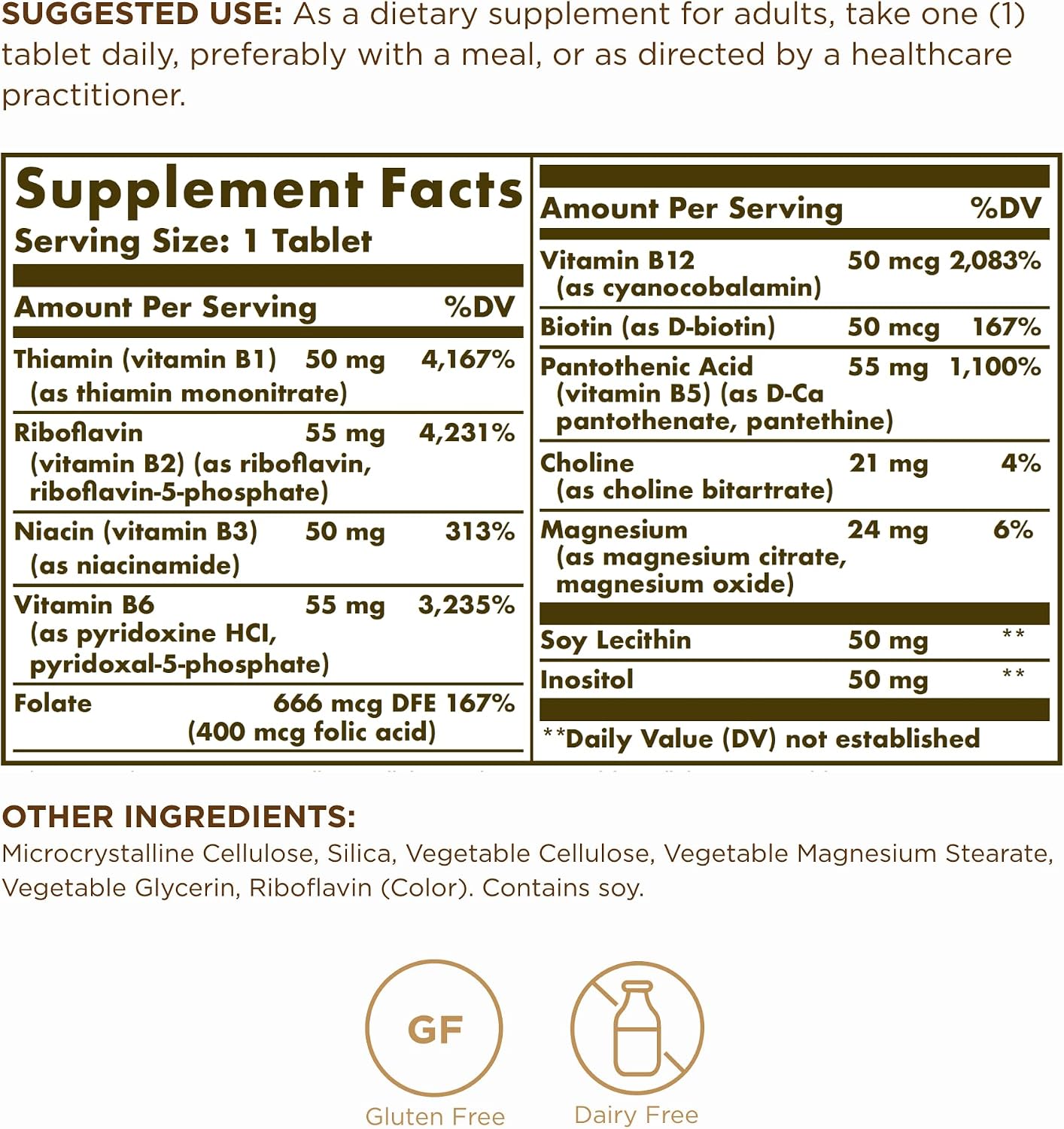 Megasorb B Complex 50 - 100 comprimidos - Solgar
