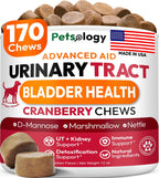 Chicles de Arándano y D-Manosa para Perros - Apoyo Urinario y Multivitamínico (170 unidades)