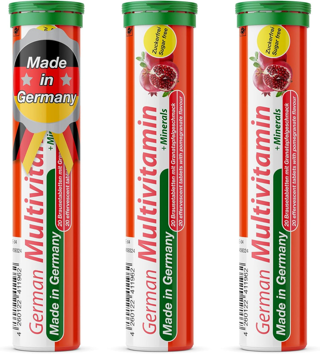 T&D Multivitamínico + Minerales en Comprimidos Efervescentes - Sabor Granada - 60 Servicios