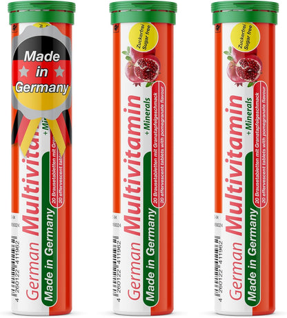 T&D Multivitamínico + Minerales en Comprimidos Efervescentes - Sabor Granada - 60 Servicios – Image 1