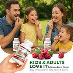 LANDAU Vitamina C Masticable 300 mg con Acerola - Sabor a Bayas - 100 Comprimidos