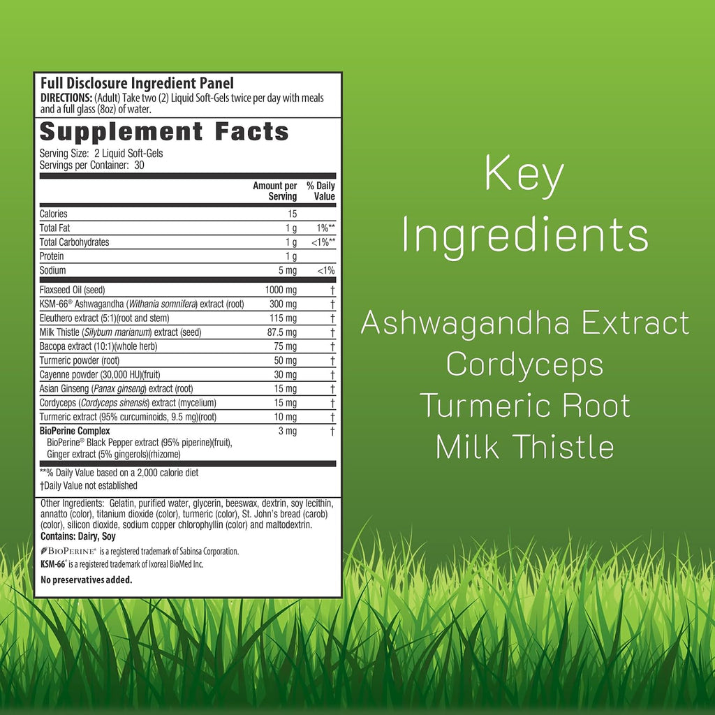 Irwin Naturals Extra Strength Ashwagandha Mind & Body Support – 60 Soft-Gels Líquidos