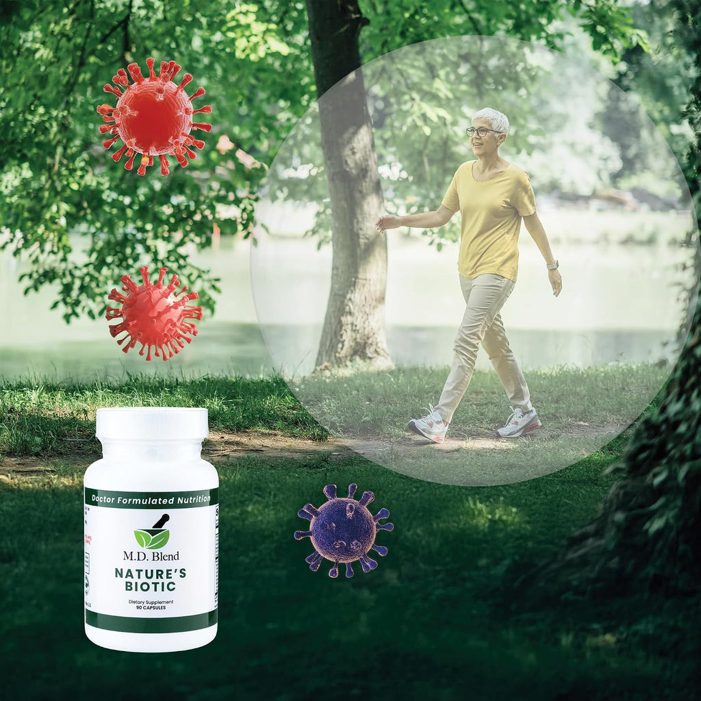 Nature's Biotic Berberine Supplement for Daily Wellness Support with Blend of Oregano, Garlic, Vitamins C & B6, Magnesium, and Zinc, 180 Cápsulas (Pack de 2)