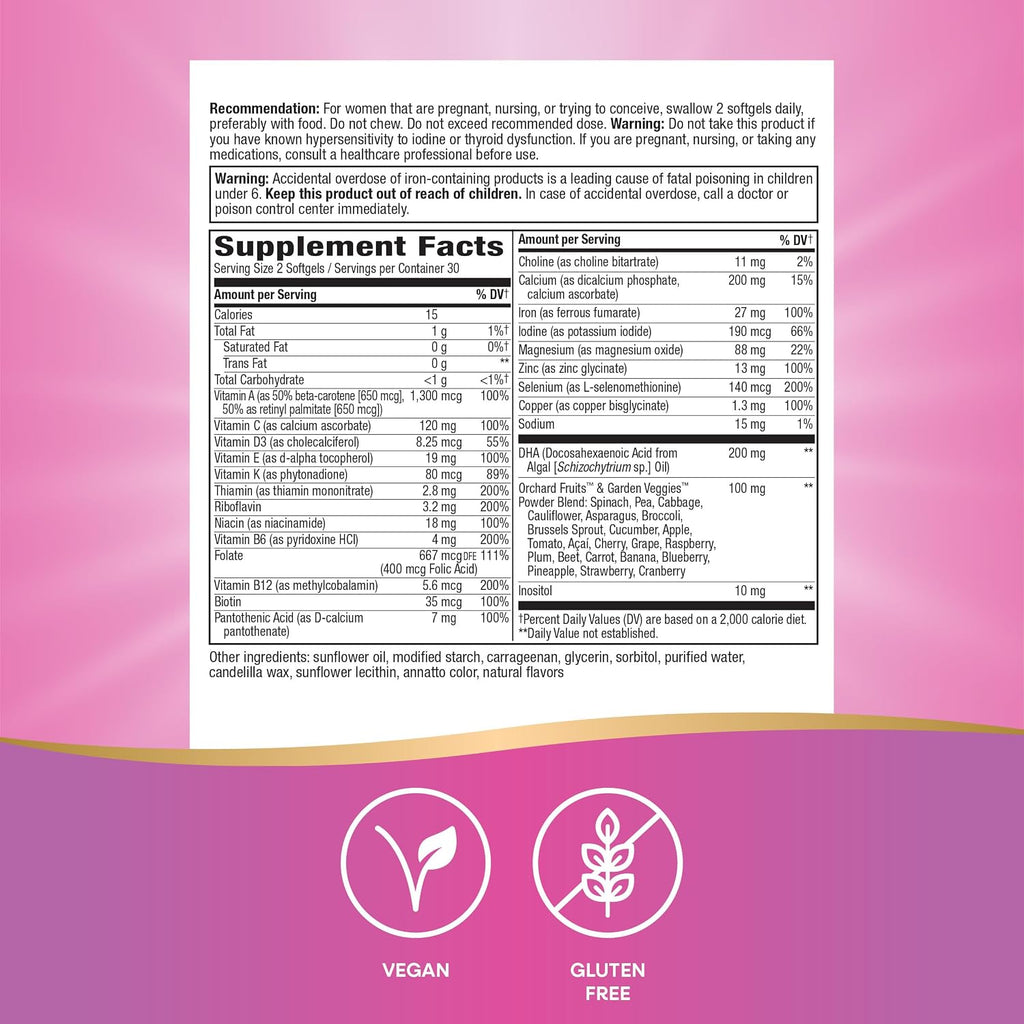 Nature's Way Alive! Complete Premium Vitaminas Prenatales, 60 Cápsulas Veganas