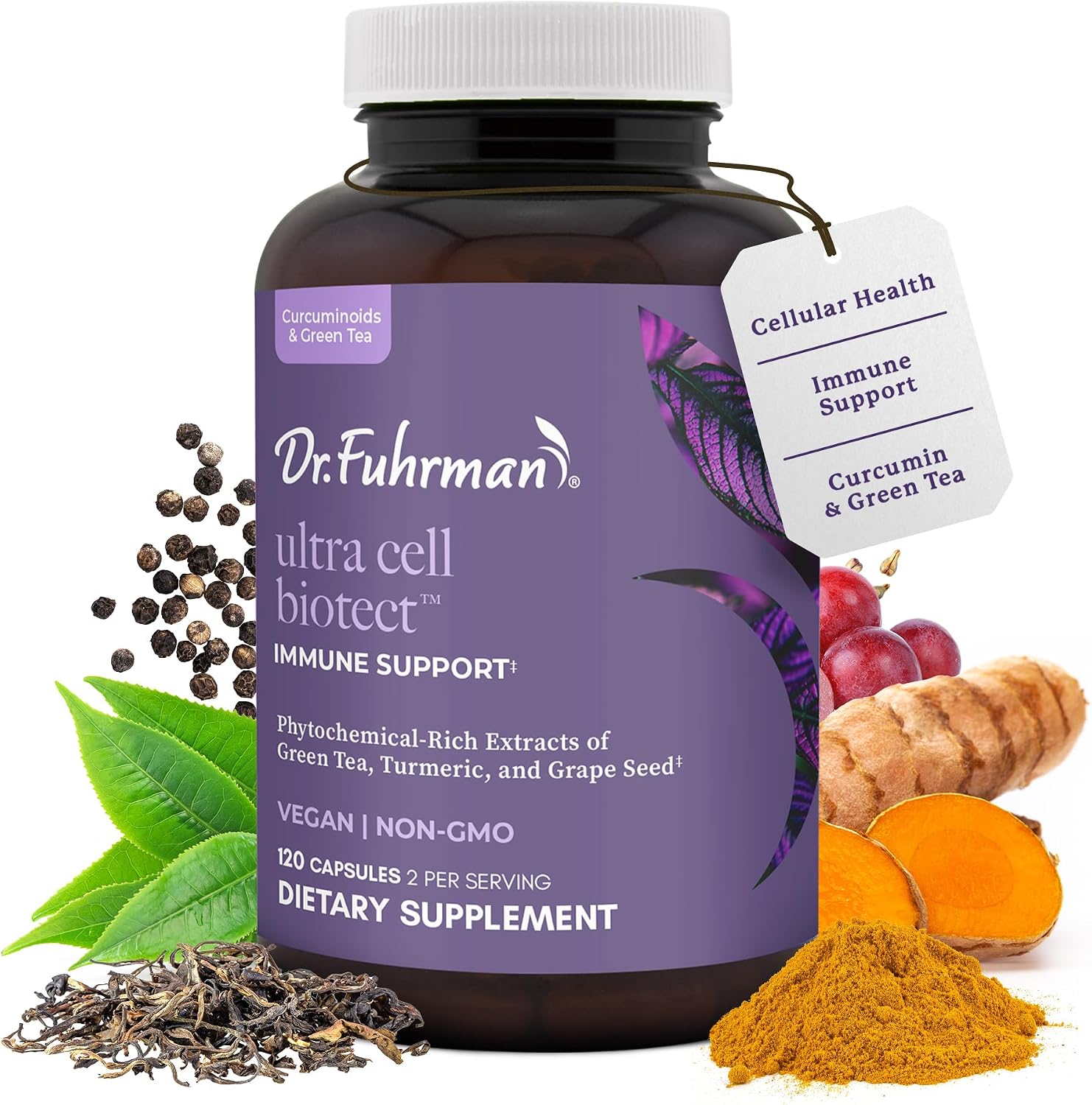 Ultra Cell Biotect - Antioxidant Support with Organic Turmeric, Black Ginger, Green Tea, Black Pepper, and Grape Seed - 120 Capsules