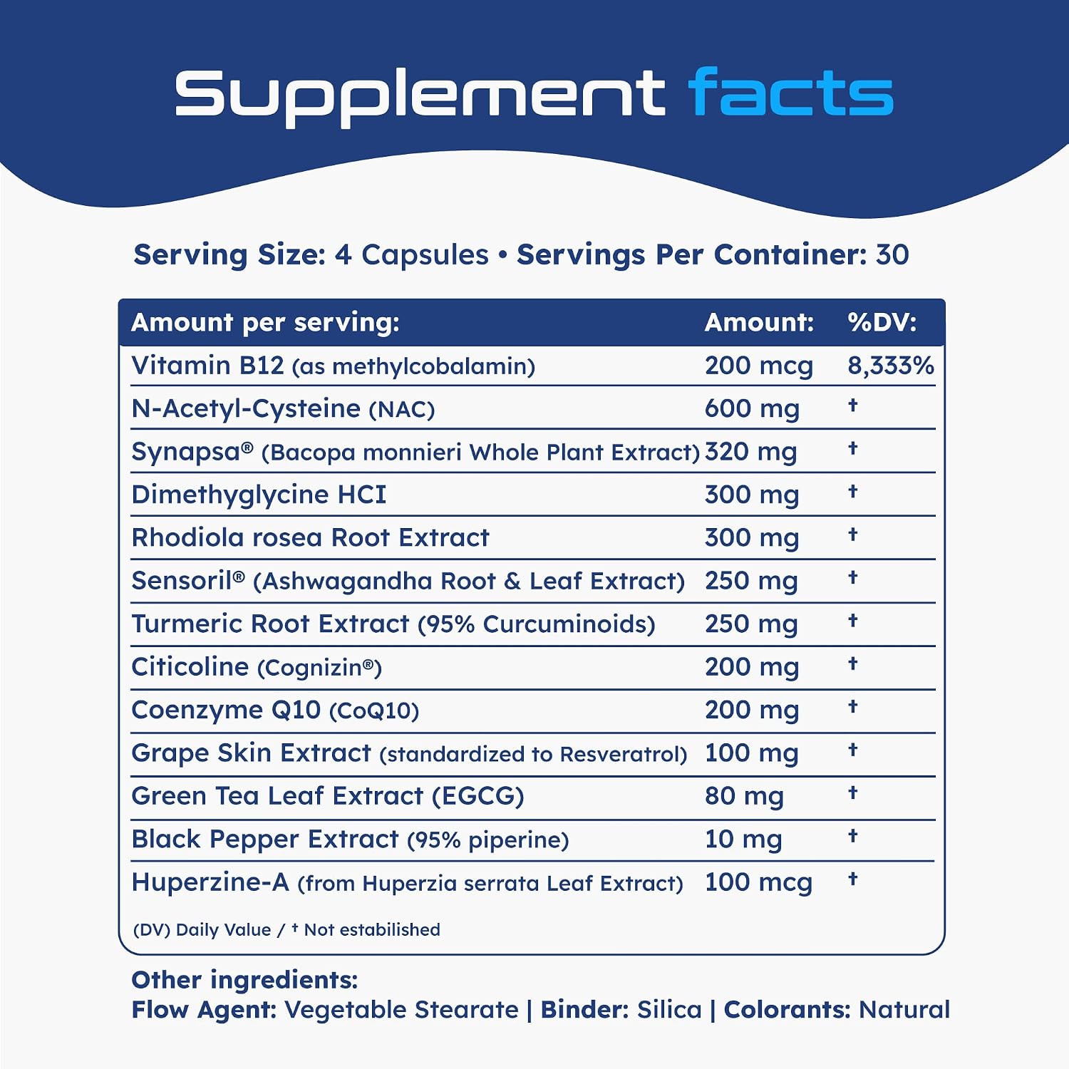 Neurella 2.0 Nootropic Brain Supplement – Suplemento Cognitivo para Adultos con NAC, Ashwagandha y Vitamina B12, 120 Cápsulas Veganas