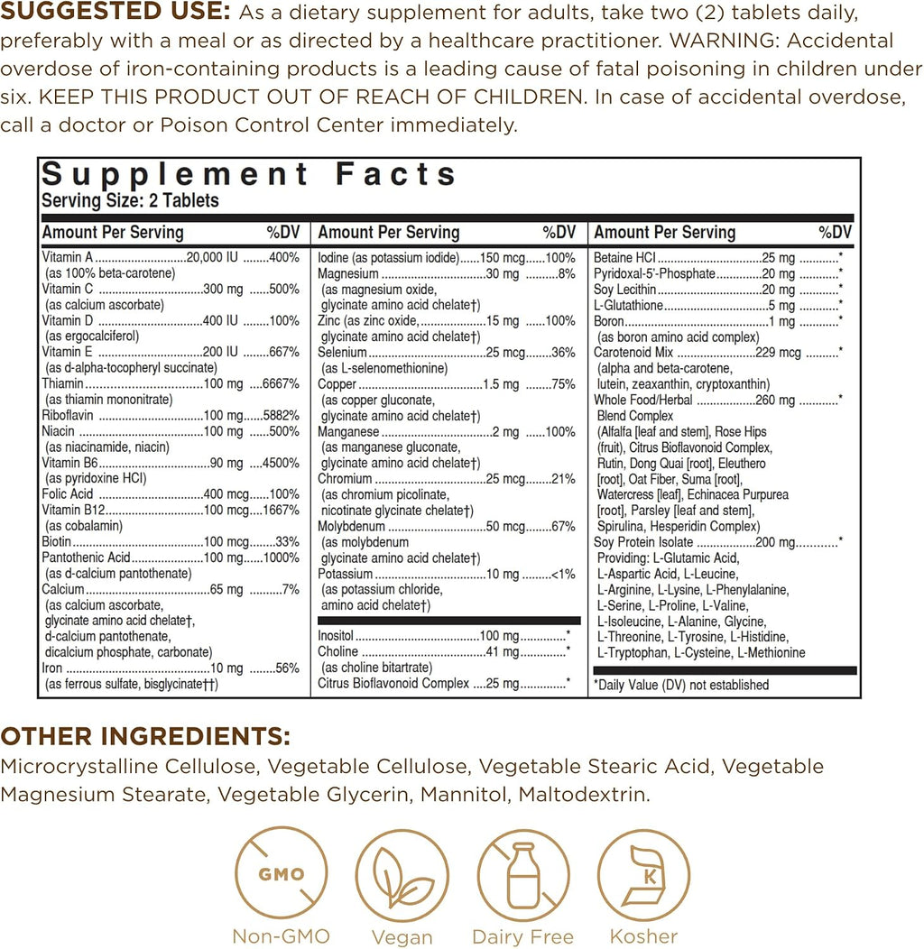 Solgar Formula Vm 2000 Sistema Multinutriente - 180 Comprimidos