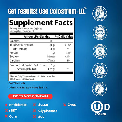 Sovereign Laboratories Colostrum-LD Powder | – Inmunoglobulinas (IgG, IgA, IgM): anticuerpos que apoyan la función – Image 2