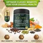 Herbpy 7 en 1 Clavo de Olor 500 mg con Cúrcuma, Jengibre, Canela y Más - 100 Cápsulas Veganas