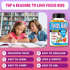 Focus Kids Gummies – Gomitas de Enfoque para Niños y Adolescentes con DHA y Omega 3-6-9, 60 unidades