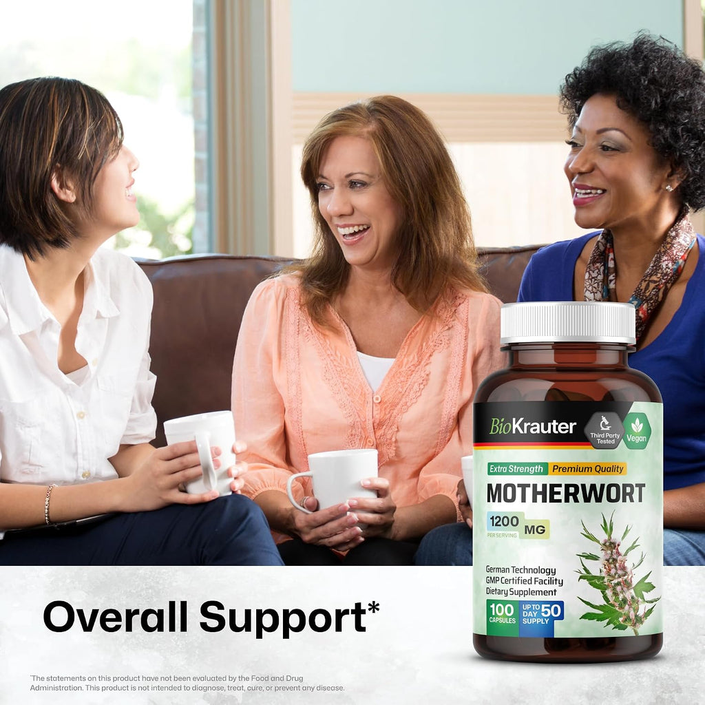 BIO KRAUTER® Agripalma para Menopausia - Cápsulas Veganas 1200 mg por Dosis - 100 Cápsulas (50 Días)