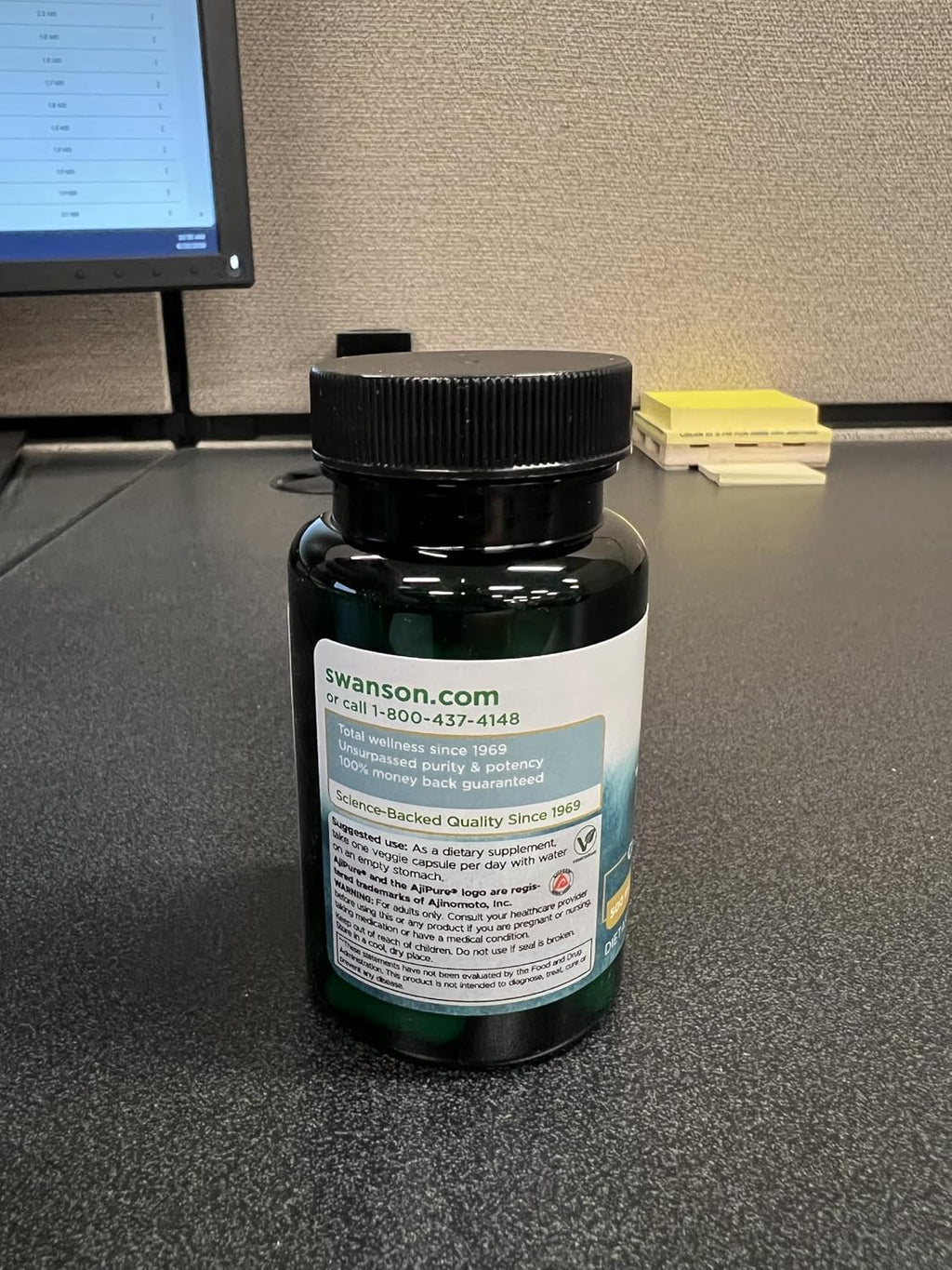 Swanson Aminoácido Ajipure Taurina Grado Farmacéutico 500 mg 60 Cápsulas Veganas
