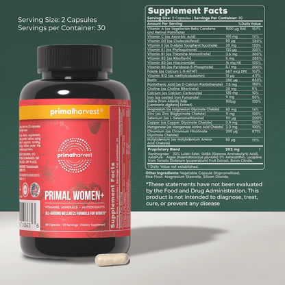 Primal Harvest Women+ – Multivitamínico – Vitamina D3: contribuye a la absorción normal del calcio y al – Image 2