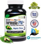 Fórmula Nocturna MuscleRelax 100% Natural – Más de 1.500 mg de Glicinato de Magnesio para los Músculos, Sin Gluten – 50 Cápsulas