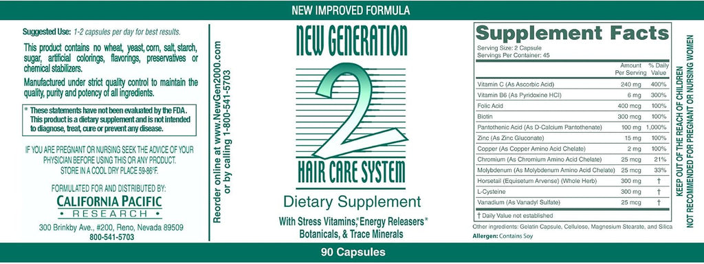 New Generation – Hair Loss and Thinning Hair Control – 90 Capsules