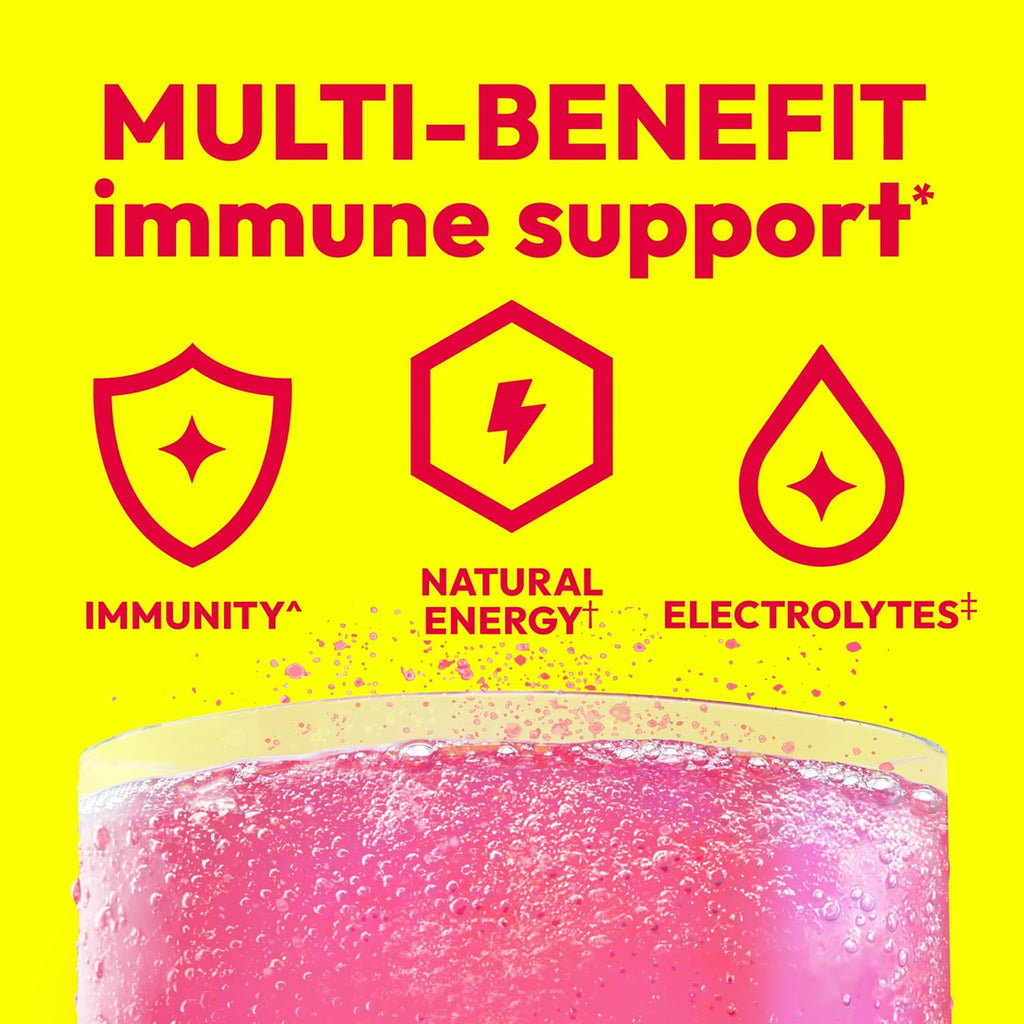 Emergen-C 1000 mg Vitamina C con Zinc y Vitaminas B - 30 sobres sabor Limonada Rosa
