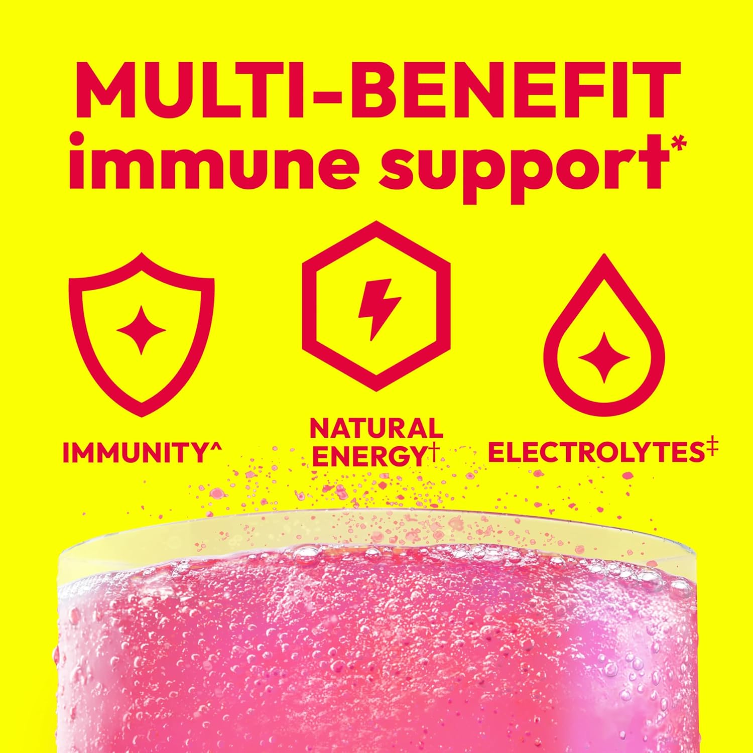 Emergen-C 1000 mg Vitamina C con Zinc y Vitaminas B - 30 sobres sabor Limonada Rosa