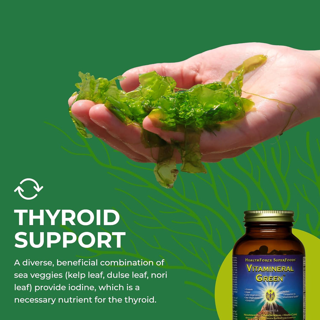 HEALTHFORCE SUPERFOODS Vitamineral Green - Suplemento Mineral en Polvo Verde con Superalimentos - 120 Cápsulas