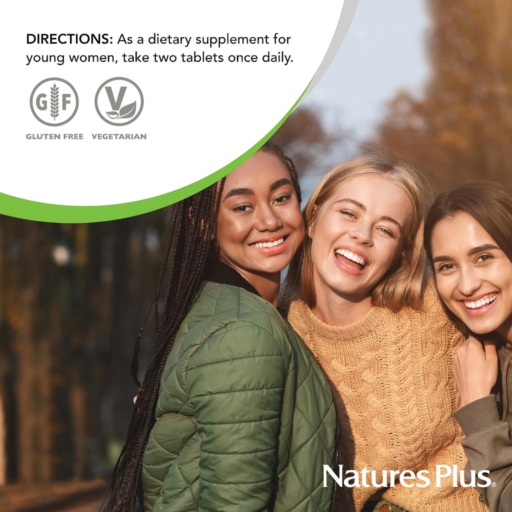 NaturesPlus Source of Life Power Teen for Her, Natural Berry - 60 Comprimidos Masticables - Multivitamínico de Alta Potencia - Sin Azúcar, Vegano - 30 Dosis