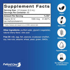 Patient One Vitamina B12 2000mcg Líquido - Metilcobalamina para Energía y Salud Cardíaca y Nerviosa