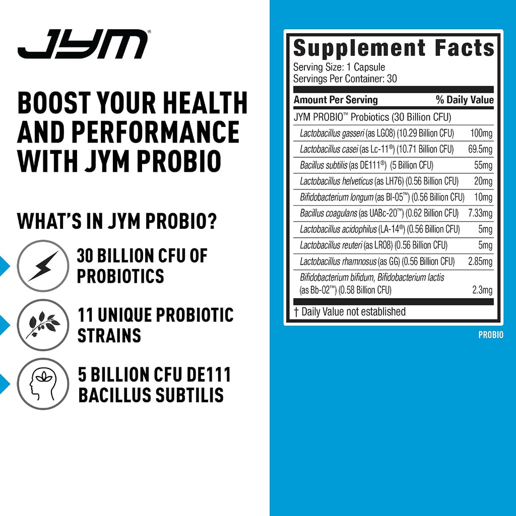 JYM ProBio Performance Probiotic – Probiótico para Hombres y Mujeres