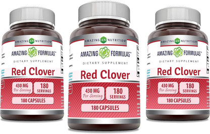 Amazing Formulas Trébol Rojo 430 mg Cápsulas – 430 mg de extracto de flores de trébol rojo por cápsula. – Image 1