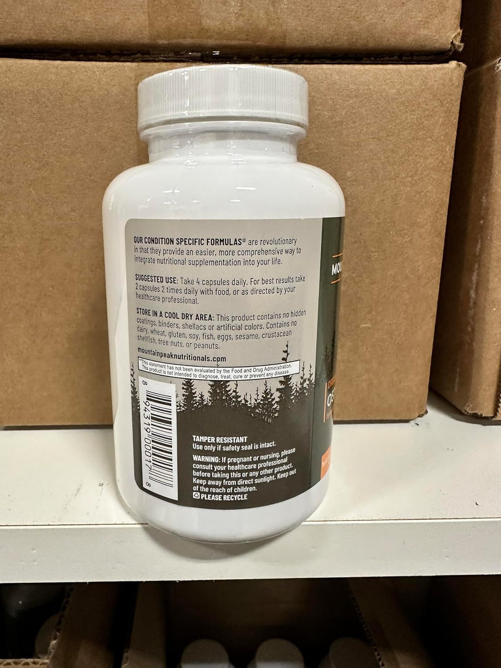Mountain Peak Nutritionals Osteo Supplement - Apoyo Óseo con Vitaminas D3, K2, Calcio y Magnesio (120 Cápsulas Vegetales)