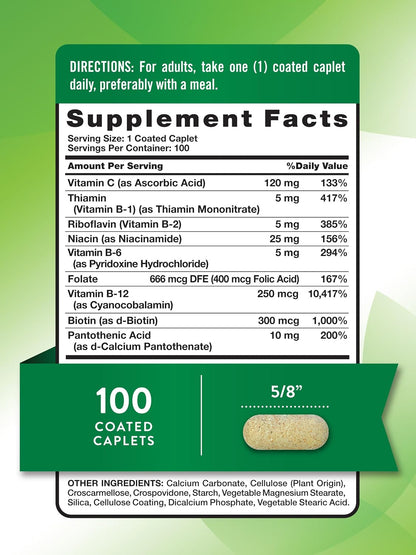 Nature's Truth Complejo B + Vitamina C | 100 Comprimidos | Vegano, No-GMO y Sin Gluten – Image 2
