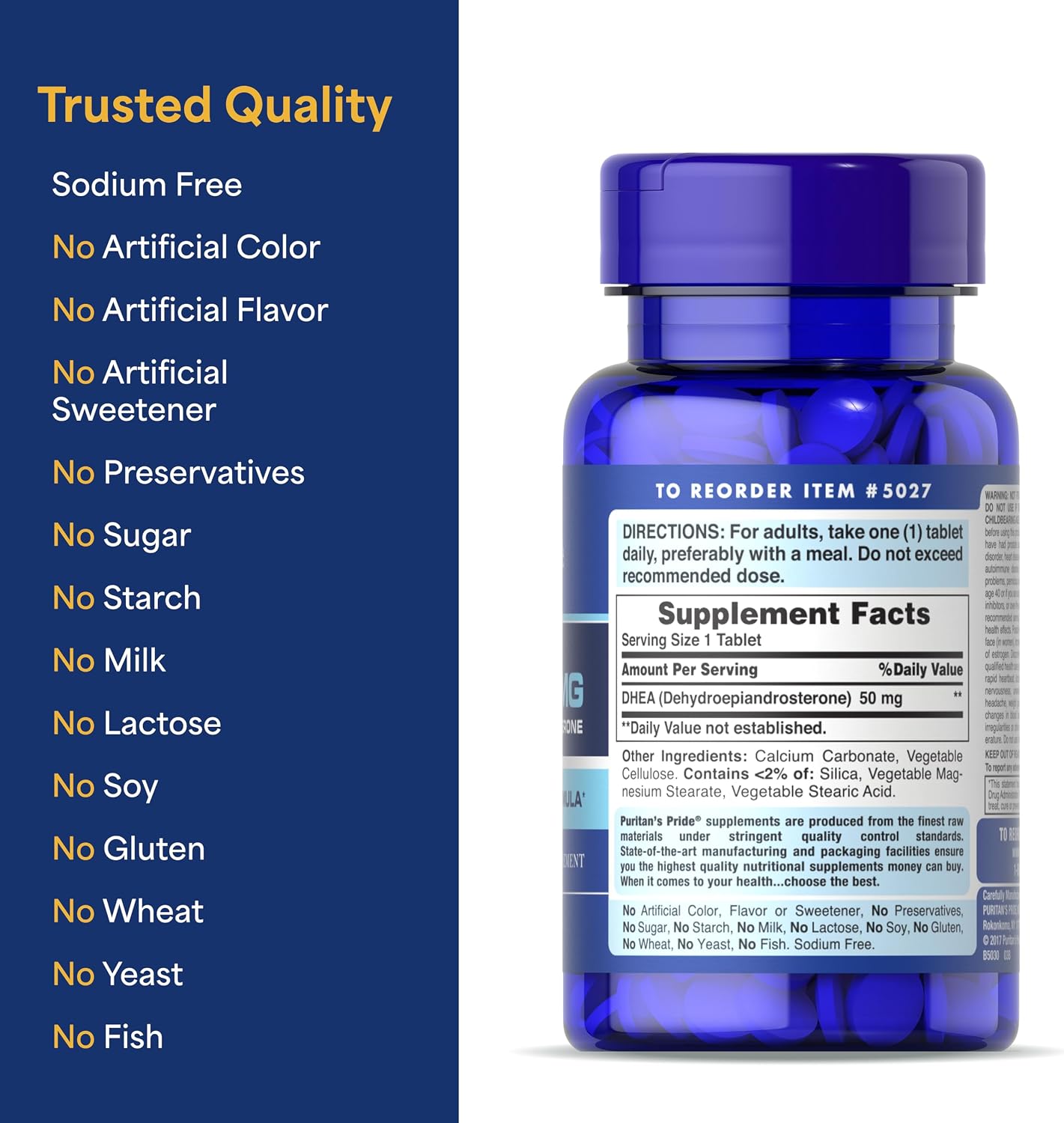 Puritan's Pride DHEA 50 mg - 100 Comprimidos
