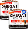 STRELLALAB Omega 3 6 9 Masticables para Perros - Alivio de Alergias y Picazón - Suplemento para Piel y Pelaje - 360 unidades - Sabor a Hígado de Pollo
