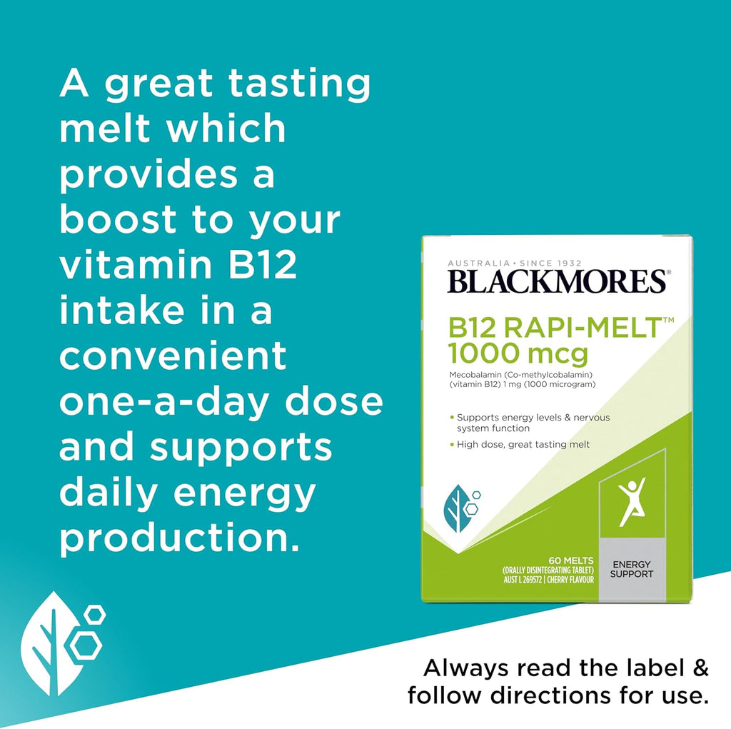 Blackmores B12 Rapi-Melt 1000mcg Cherry 60 Melts