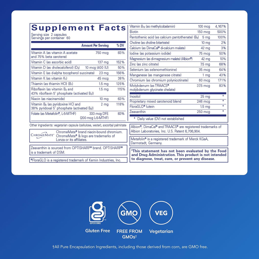 Pure Encapsulations Junior Nutrients - Multivitamínico para Niños y Adolescentes - Sin Hierro - 120 Cápsulas