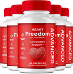 Heart Freedom Capsules, Official HeartFreedom Pills - Energy and Health Maximum Strength, Heart Freedom Circulation Support Capsules, All Natural Glyco Optimizer, Premium Formula Reviews (5 Pack)