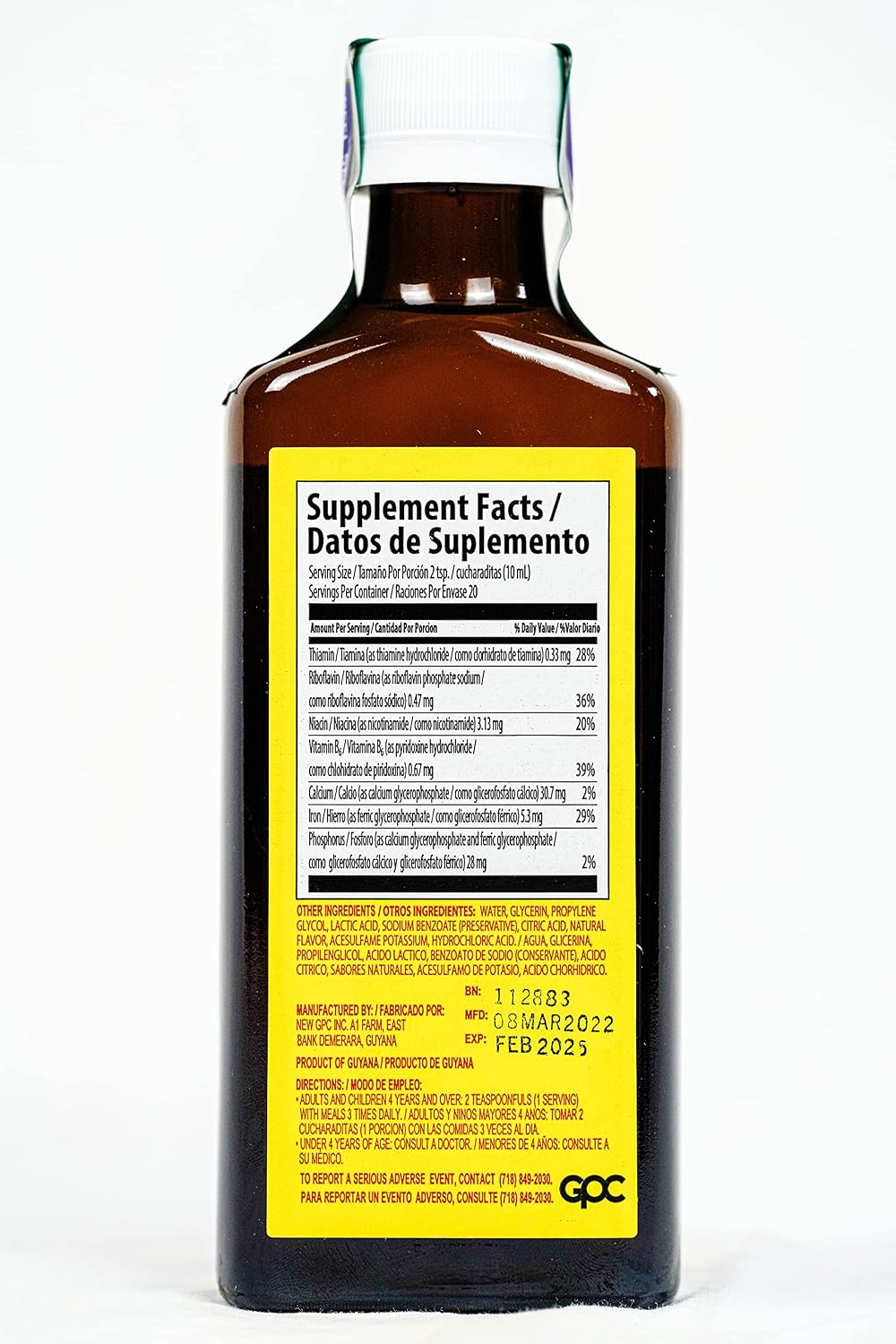Nutrophos- Suplemento Líquido de Vitaminas y Minerales (200ml)
