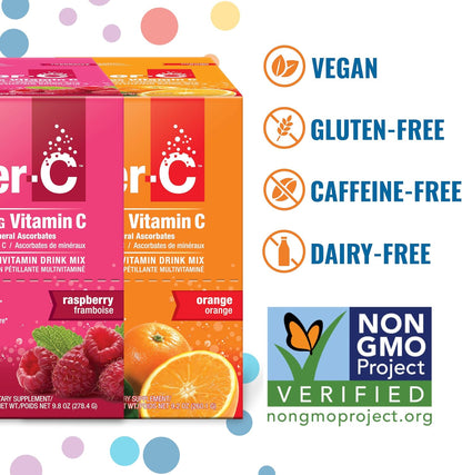 Ener-C Mezcla Multivitamínica - Naranja y Frambuesa, 60 Sobres – Image 3
