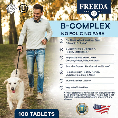 Freeda Vitamin B Complex No Folic No PABA - – Vitamina B2 (riboflavina): Contribuye a la protección de las células – Image 2