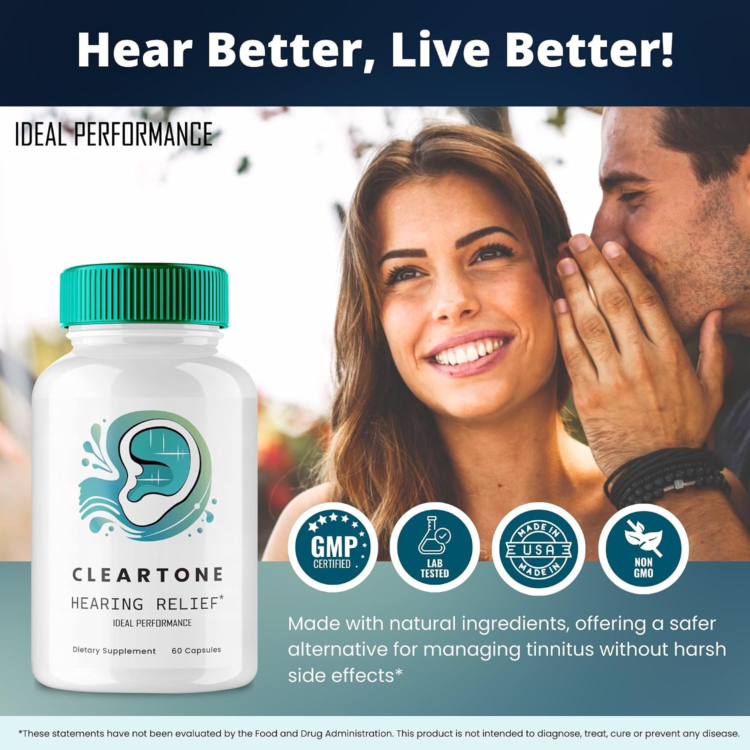 Cleartone Tinnitus Relief - Suplemento para el zumbido en los oídos (60 Cápsulas)