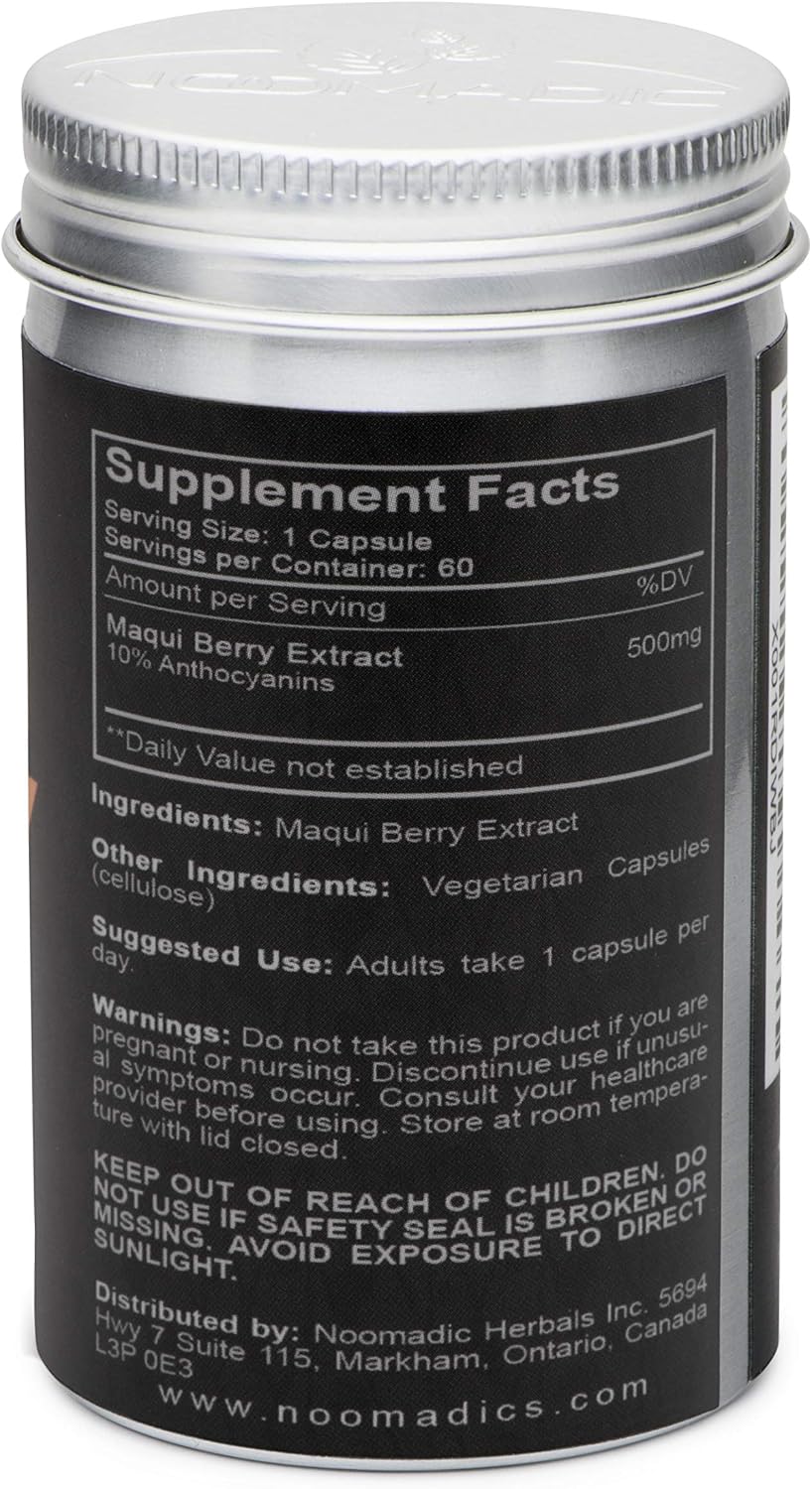 Maqui Berry, 60 cápsulas | 500mg, Extracto estandarizado (10% antocianinas)