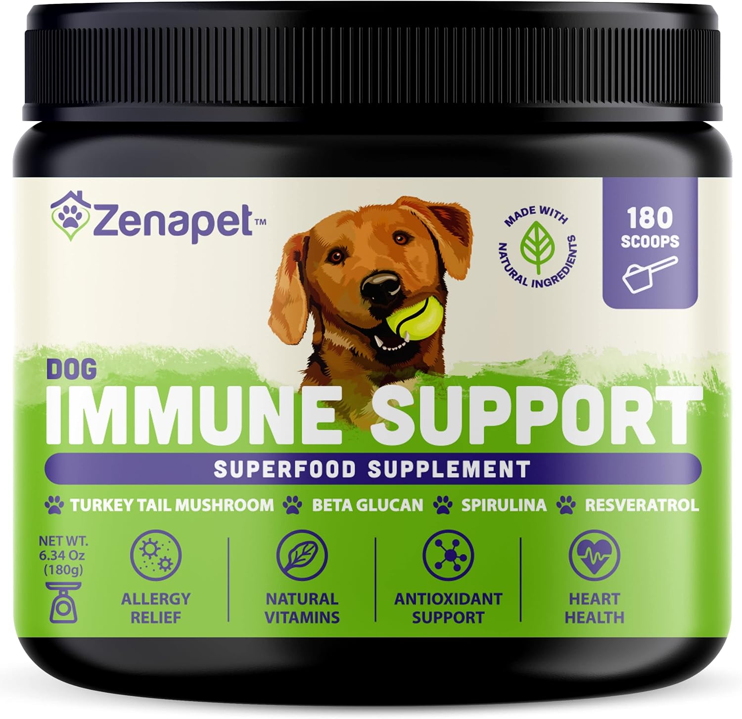 Zenapet Immune Support Premium Powder Topper para Perros - Apoyo Inmunológico y Digestivo